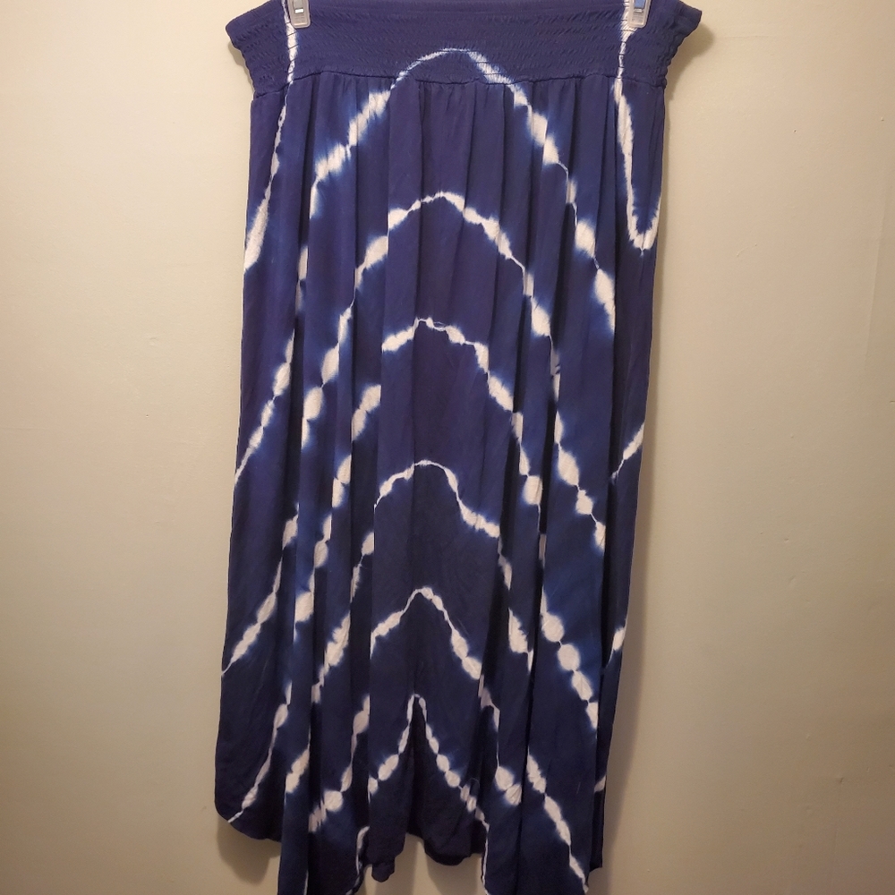 Time and Tru Blue Sapphire Asymmetrical Skirt (L)